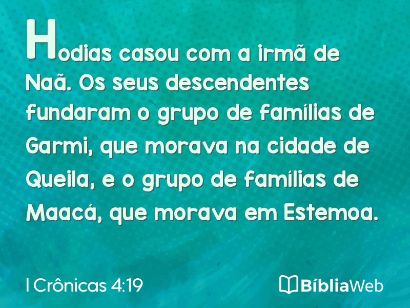 I Crônicas 4:19 em imagem para compartilhar