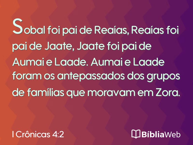 I Crônicas 4:2 em imagem para compartilhar