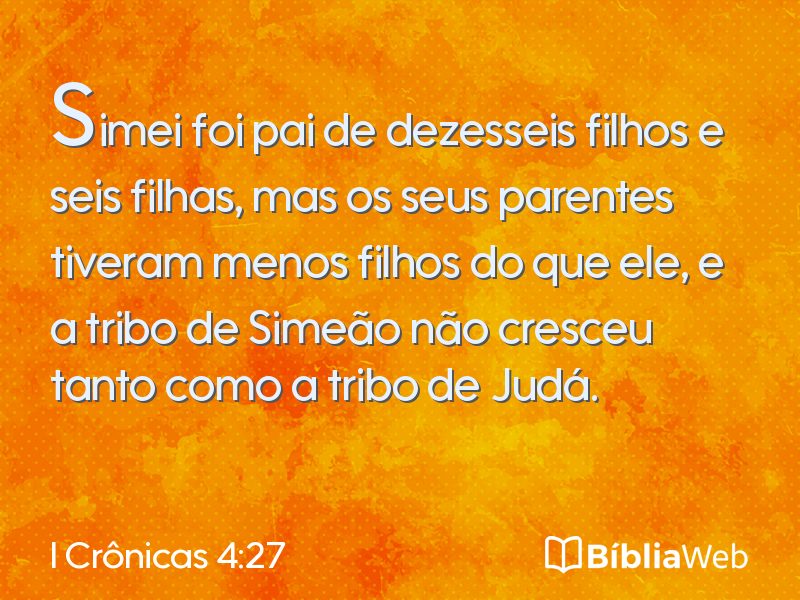 I Crônicas 4:27 em imagem para compartilhar