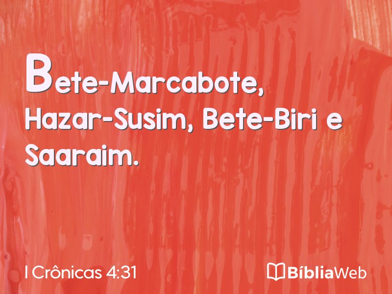 I Crônicas 4:31 em imagem para compartilhar