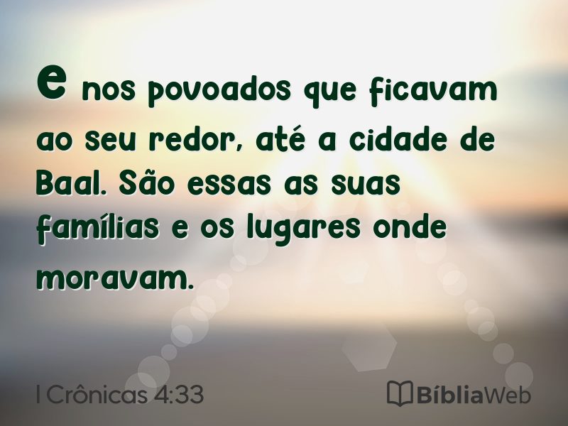 I Crônicas 4:33 em imagem para compartilhar