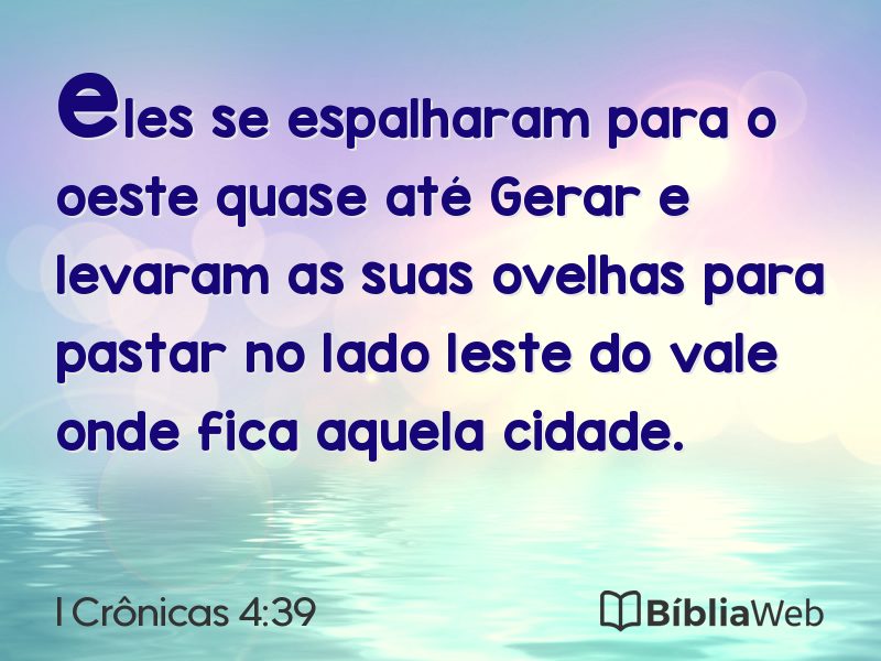 I Crônicas 4:39 em imagem para compartilhar