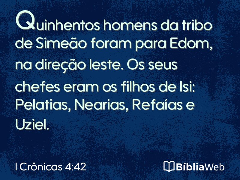 I Crônicas 4:42 em imagem para compartilhar