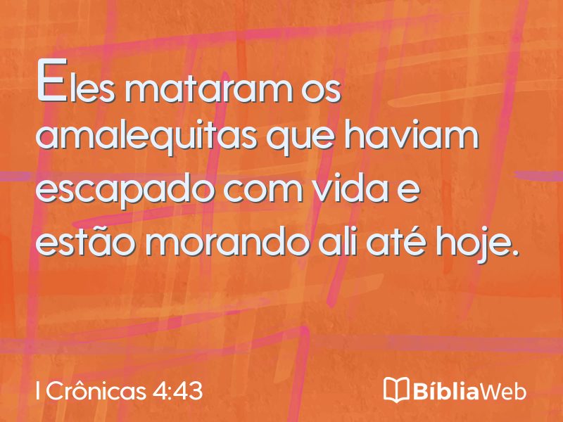 I Crônicas 4:43 em imagem para compartilhar