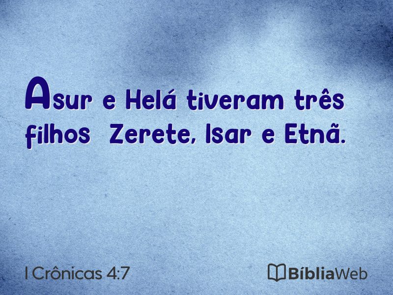 I Crônicas 4:7 em imagem para compartilhar