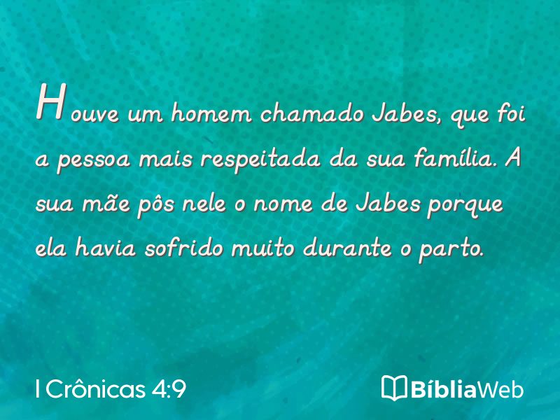 I Crônicas 4:9 em imagem para compartilhar
