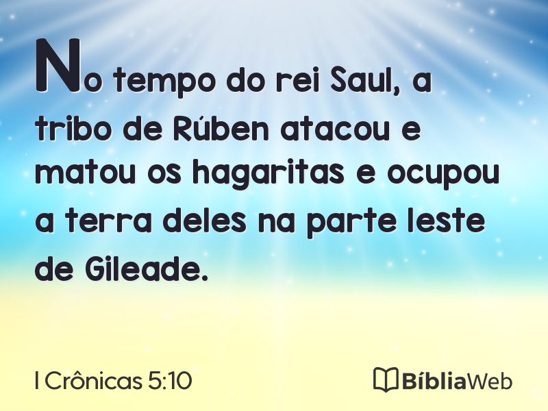 I Crônicas 5:10 em imagem para compartilhar