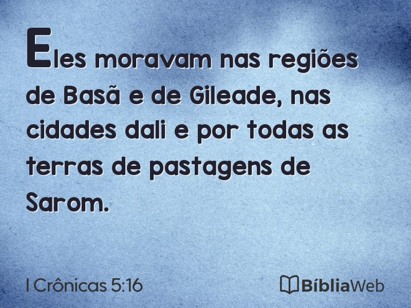 I Crônicas 5:16 em imagem para compartilhar
