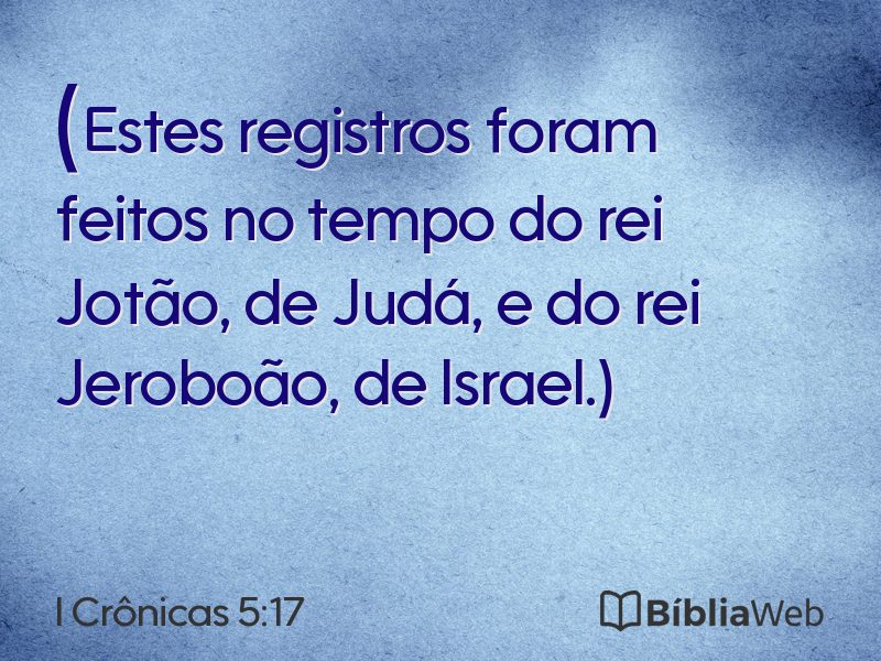 I Crônicas 5:17 em imagem para compartilhar