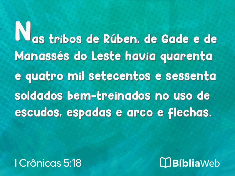 I Crônicas 5:18 em imagem para compartilhar