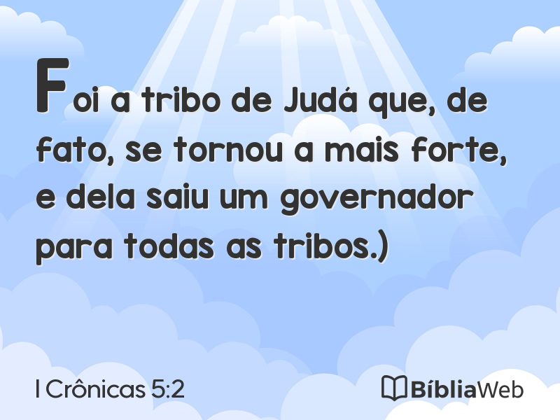 I Crônicas 5:2 em imagem para compartilhar