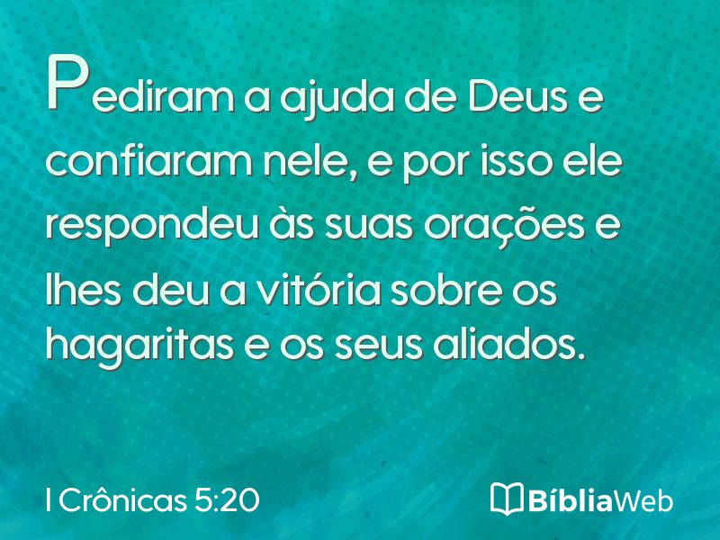 I Crônicas 5:20 em imagem para compartilhar