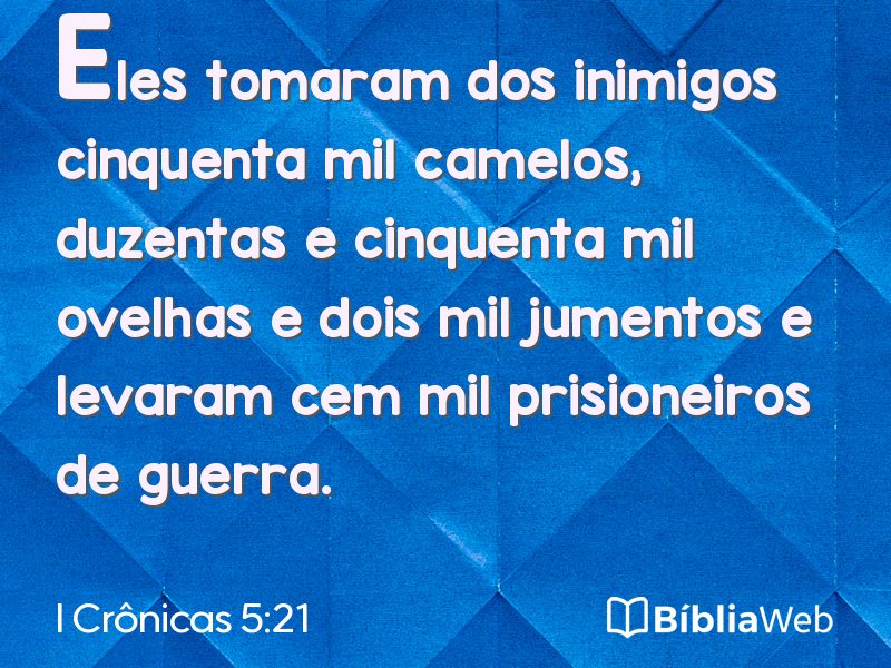 I Crônicas 5:21 em imagem para compartilhar