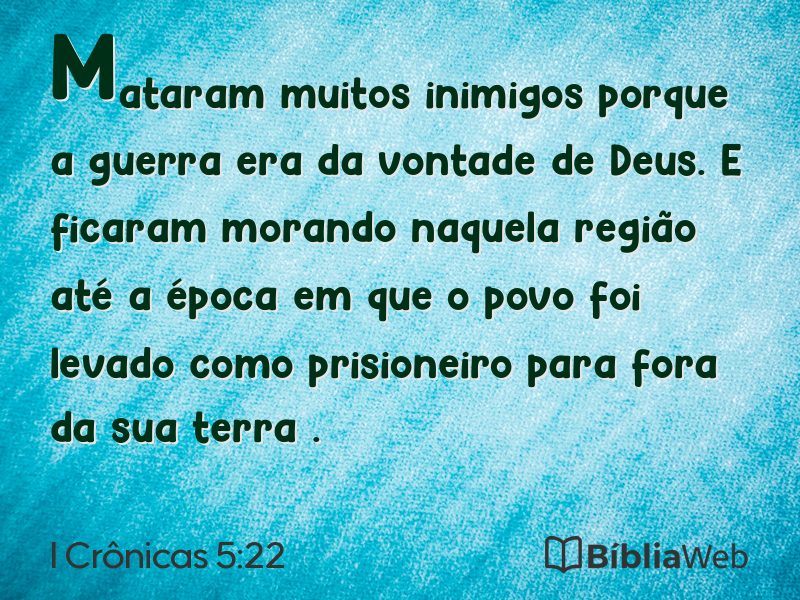 I Crônicas 5:22 em imagem para compartilhar
