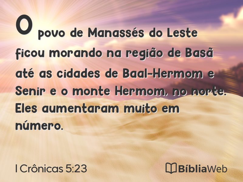I Crônicas 5:23 em imagem para compartilhar