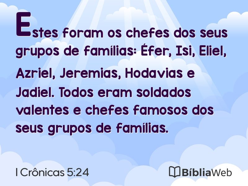 I Crônicas 5:24 em imagem para compartilhar