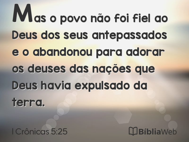 I Crônicas 5:25 em imagem para compartilhar