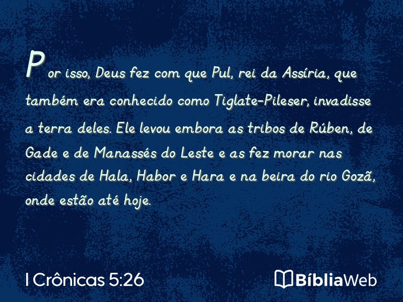 I Crônicas 5:26 em imagem para compartilhar