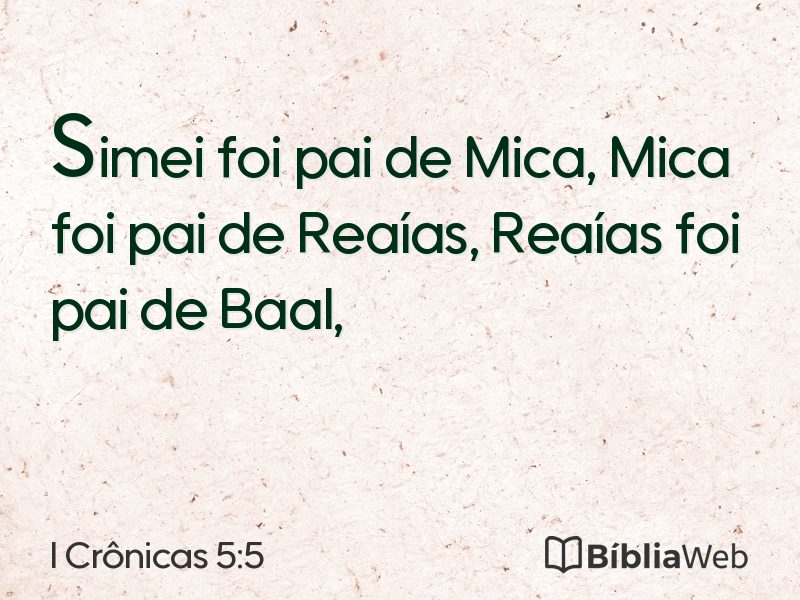 I Crônicas 5:5 em imagem para compartilhar