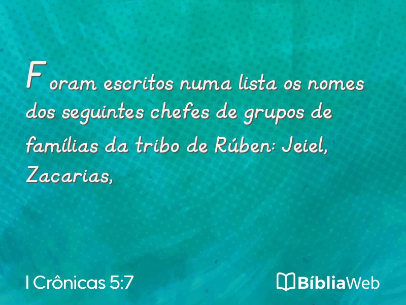 I Crônicas 5:7 em imagem para compartilhar