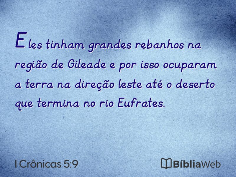 I Crônicas 5:9 em imagem para compartilhar