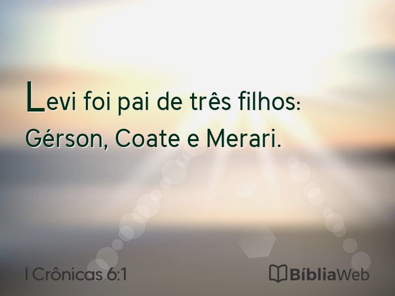 I Crônicas 6:1 em imagem para compartilhar