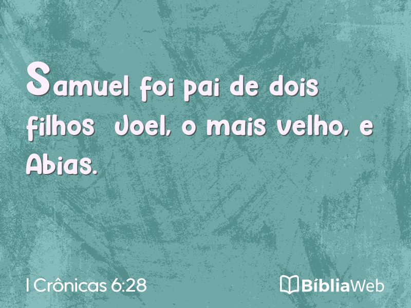 I Crônicas 6:28 em imagem para compartilhar
