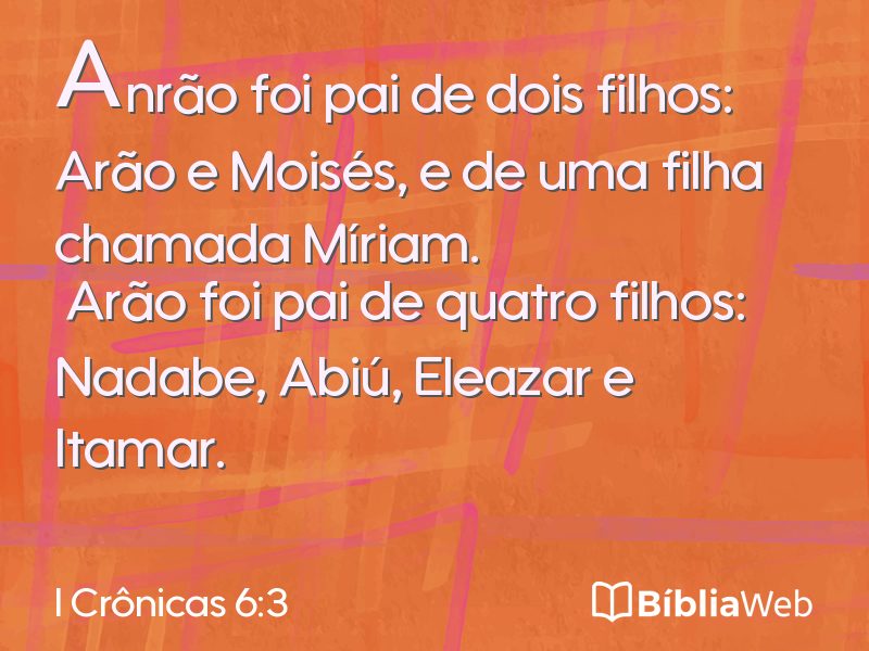 I Crônicas 6:3 em imagem para compartilhar