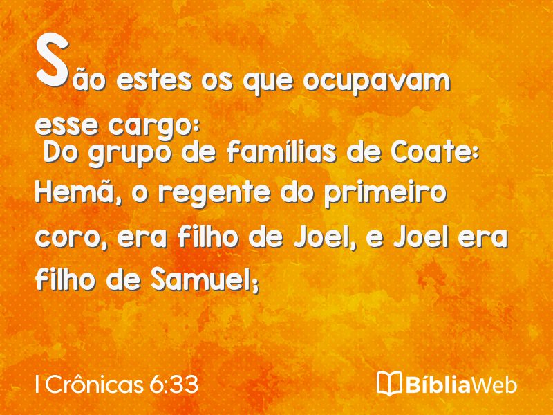 I Crônicas 6:33 em imagem para compartilhar