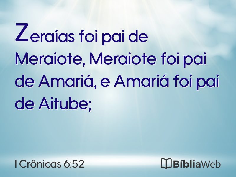 I Crônicas 6:52 em imagem para compartilhar