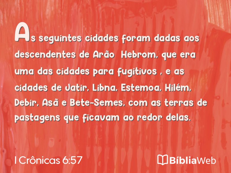 I Crônicas 6:57 em imagem para compartilhar