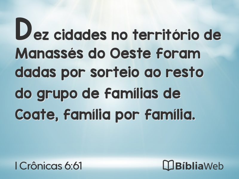 I Crônicas 6:61 em imagem para compartilhar