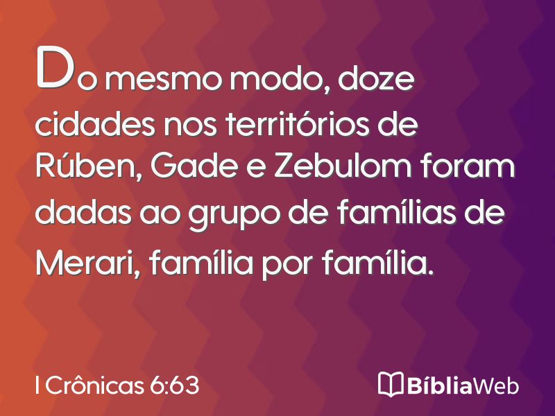 I Crônicas 6:63 em imagem para compartilhar