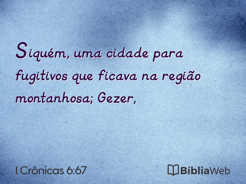 I Crônicas 6:67 em imagem para compartilhar