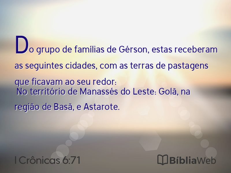 I Crônicas 6:71 em imagem para compartilhar
