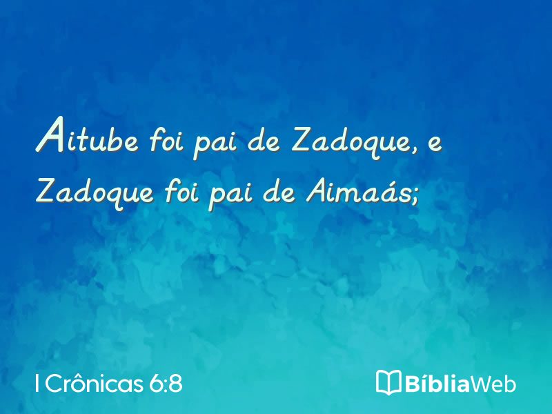 I Crônicas 6:8 em imagem para compartilhar