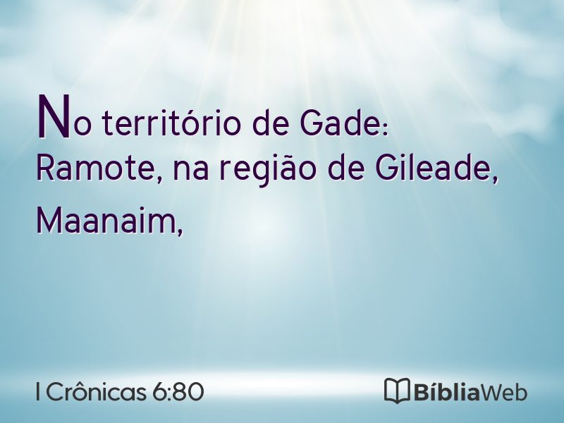 I Crônicas 6:80 em imagem para compartilhar