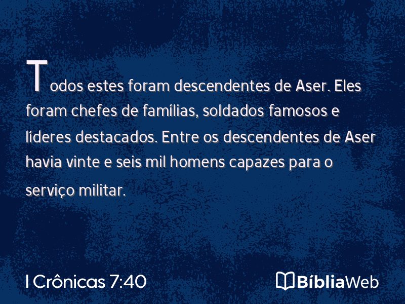 I Crônicas 7:40 em imagem para compartilhar