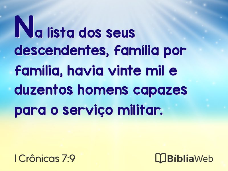 I Crônicas 7:9 em imagem para compartilhar