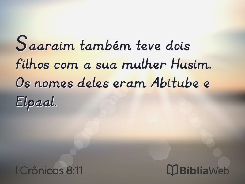 I Crônicas 8:11 em imagem para compartilhar
