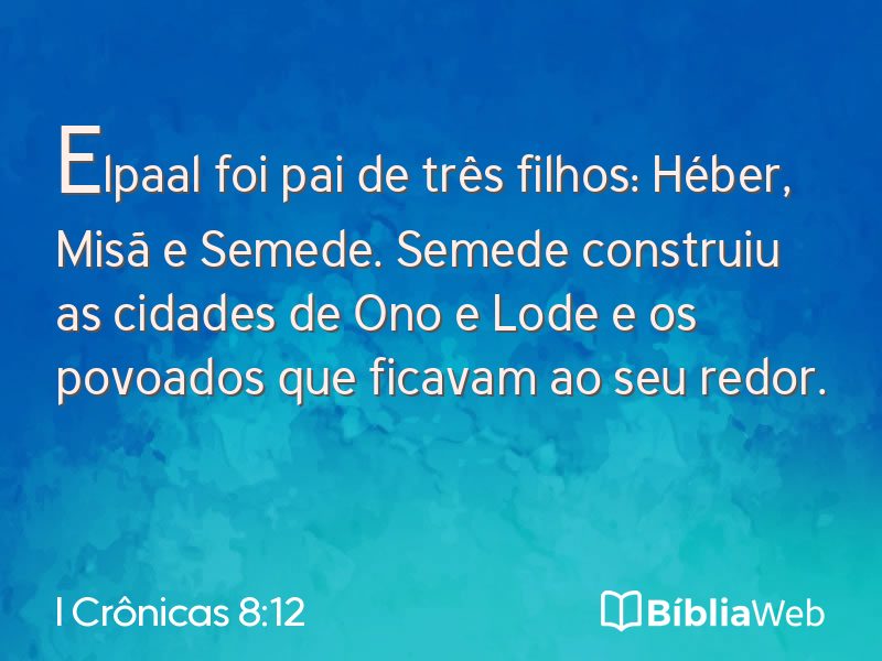 I Crônicas 8:12 em imagem para compartilhar