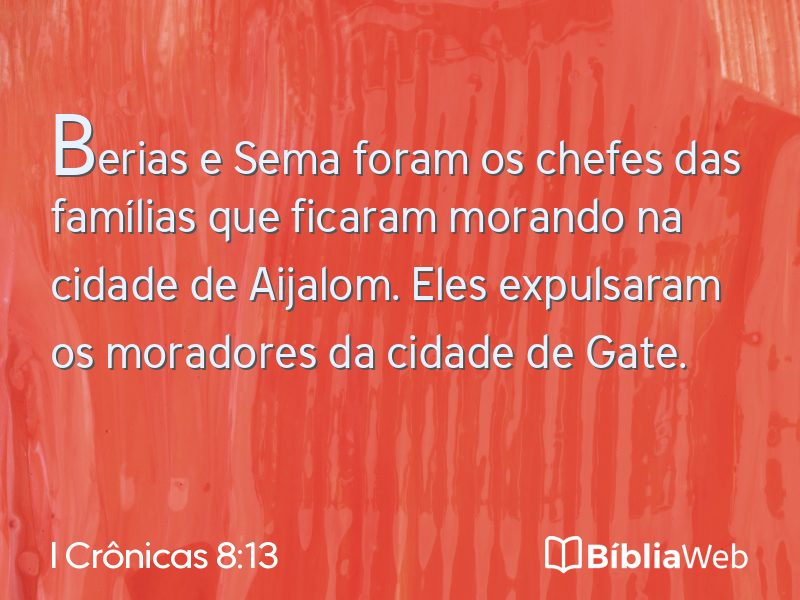 I Crônicas 8:13 em imagem para compartilhar