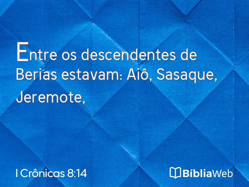 I Crônicas 8:14 em imagem para compartilhar
