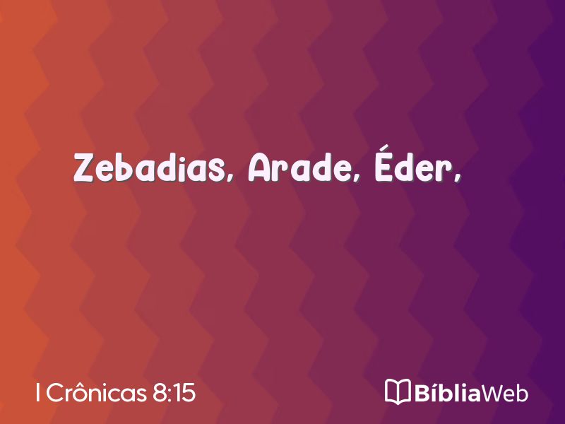 I Crônicas 8:15 em imagem para compartilhar
