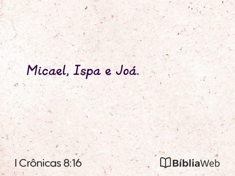I Crônicas 8:16 em imagem para compartilhar