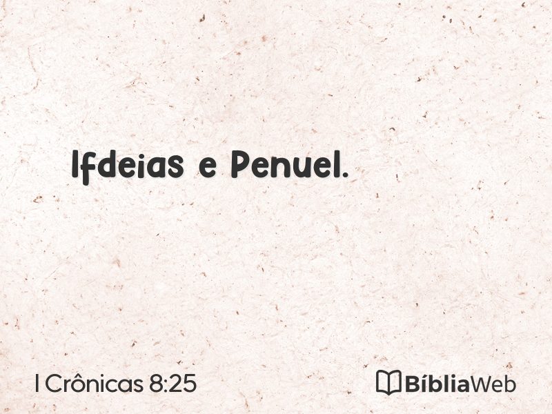I Crônicas 8:25 em imagem para compartilhar