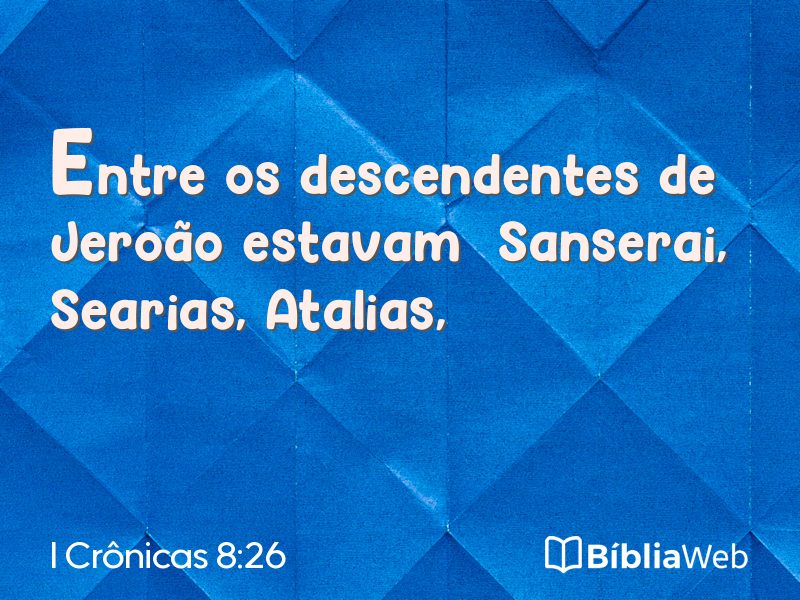 I Crônicas 8:26 em imagem para compartilhar