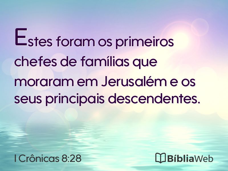 I Crônicas 8:28 em imagem para compartilhar