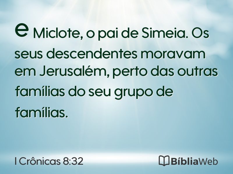 I Crônicas 8:32 em imagem para compartilhar