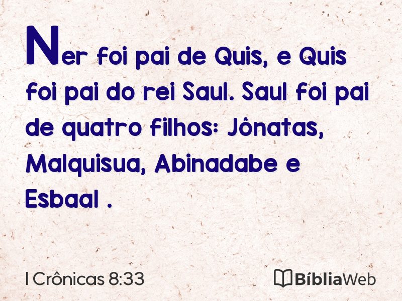 I Crônicas 8:33 em imagem para compartilhar